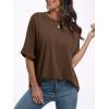 imageANRABESS Womens Tops Oversized T Shirts Short Sleeve Crewneck Summer Casual Loose Basic Tee Shirt 2025 Trendy Fashion ClothesDark Brown