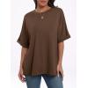 imageANRABESS Womens Tops Oversized T Shirts Short Sleeve Crewneck Summer Casual Loose Basic Tee Shirt 2025 Trendy Fashion ClothesDark Brown