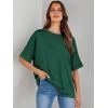 imageANRABESS Womens Tops Oversized T Shirts Short Sleeve Crewneck Summer Casual Loose Basic Tee Shirt 2025 Trendy Fashion ClothesDark Green