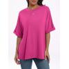 imageANRABESS Womens Tops Oversized T Shirts Short Sleeve Crewneck Summer Casual Loose Basic Tee Shirt 2025 Trendy Fashion ClothesHot Pink