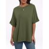 imageANRABESS Womens Tops Oversized T Shirts Short Sleeve Crewneck Summer Casual Loose Basic Tee Shirt 2025 Trendy Fashion ClothesOlive Green