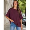imageANRABESS Womens Tops Oversized T Shirts Short Sleeve Crewneck Summer Casual Loose Basic Tee Shirt 2025 Trendy Fashion ClothesWine
