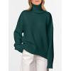 imageANRABESS Womens Turtleneck Sweaters Oversized Chunky Long Sleeve Knit High Low Hem Pullover Top 2025 Fall Winter FashionDark Green