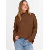imageANRABESS Womens Turtleneck Sweaters Oversized Chunky Long Sleeve Knit High Low Hem Pullover Top 2025 Fall Winter FashionDeep Caramel