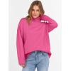 imageANRABESS Womens Turtleneck Sweaters Oversized Chunky Long Sleeve Knit High Low Hem Pullover Top 2025 Fall Winter FashionHot Pink