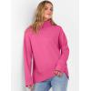imageANRABESS Womens Turtleneck Sweaters Oversized Chunky Long Sleeve Knit High Low Hem Pullover Top 2025 Fall Winter FashionHot Pink
