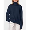imageANRABESS Womens Turtleneck Sweaters Oversized Chunky Long Sleeve Knit High Low Hem Pullover Top 2025 Fall Winter FashionNavy Blue