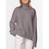 imageANRABESS Womens Turtleneck Sweaters Oversized Chunky Long Sleeve Knit High Low Hem Pullover Top 2025 Fall Winter FashionPurple Taupe