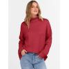 imageANRABESS Womens Turtleneck Sweaters Oversized Chunky Long Sleeve Knit High Low Hem Pullover Top 2025 Fall Winter FashionRed