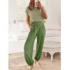 imageANRABESS Womens Two Piece Outfits Knit Sweater Vest Crop Top Pants Lounge Matching Tracksuit Sweatsuit Travel Clothes SetsGrass