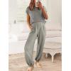 imageANRABESS Womens Two Piece Outfits Knit Sweater Vest Crop Top Pants Lounge Matching Tracksuit Sweatsuit Travel Clothes SetsLight Grey