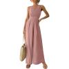 imageANRABESS Jumpsuits for Women Summer Dressy Casual Linen Romper Sleeveless V Neck High Waist Wide Leg Beach Vacation OutfitsPink