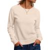 imageANRABESS Sweaters for Women Long Sleeve Cropped Lightweight 2025 Fall Fashion Knit Crewneck Pullover Top Soft Trendy OutfitsAlmond