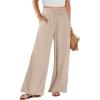 imageANRABESS Womens Linen Pants 2025 Summer Casual Loose Wide Leg Palazzo Pants High Waist Flowy Beach Trousers Work OutfitsApricot