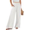 imageANRABESS Womens Linen Pants 2025 Summer Casual Loose Wide Leg Palazzo Pants High Waist Flowy Beach Trousers Work OutfitsWithe Cream