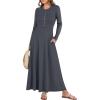 imageANRABESS Womens Long Sleeve Maxi Dress 2025 Fall Casual Button Fit ampamp Flare ALine Swing Flowy Long Dresses Trendy OutfitsDark Gray