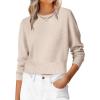 imageANRABESS Womens Long Sleeve Sweaters Cropped Crew Neck Business Casual Light Weight Sweater Tops Fall Fashion Clothes 2025Light Peach Almond