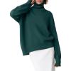 imageANRABESS Womens Turtleneck Sweaters Oversized Chunky Long Sleeve Knit High Low Hem Pullover Top 2025 Fall Winter FashionDark Green