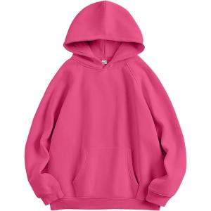 imageANRABESS Women Hoodies Oversized Fleece Long Sleeve Comfy Casual Basic Pullover Sweatshirts 2025 Fall Outfits Y2K ClothesHot Pink