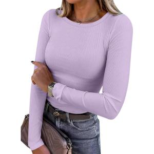 imageANRABESS Women Long Sleeve Shirts Rib Knit Slim Fit Tops Basic Tee 2025 Fall Outfits Casual TShirt Underscrubs Layer ClothesPurple