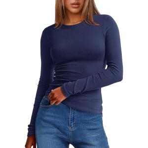 imageANRABESS Womens Long Sleeve Thermal Shirts Slim Fit Basic Tee Tops Warm Fleece Undershirts 2025 Fall Winter Layer OutfitsNavy Blue