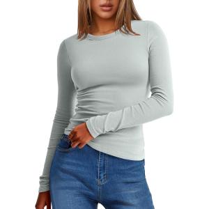 imageANRABESS Womens Long Sleeve Thermal Shirts Slim Fit Basic Tee Tops Warm Fleece Undershirts 2025 Fall Winter Layer OutfitsSage Green