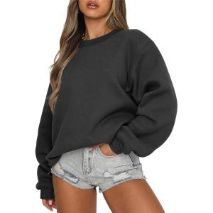 imageANRABESS Womens Sweatshirts Crewneck Fleece Oversized Pullover Sweaters Fall Winter Cute Tops Teen Girls Preppy Clothes 2025Black