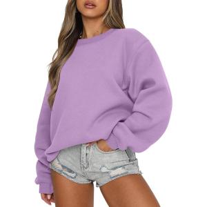 imageANRABESS Womens Sweatshirts Crewneck Fleece Oversized Pullover Sweaters Fall Winter Cute Tops Teen Girls Preppy Clothes 2025Light Purple