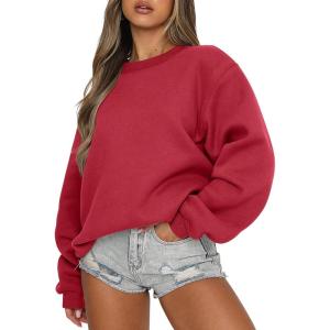 imageANRABESS Womens Sweatshirts Crewneck Fleece Oversized Pullover Sweaters Fall Winter Cute Tops Teen Girls Preppy Clothes 2025Red