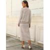 imageANRABESS 2 Piece Skirts Sets For Women Fall Fashion 2025 Striped Sweater Midi Dress Knit Lounge Travel Outfits Winter ClothesAlmond White
