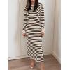 imageANRABESS 2 Piece Skirts Sets For Women Fall Fashion 2025 Striped Sweater Midi Dress Knit Lounge Travel Outfits Winter ClothesBeige Black
