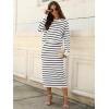 imageANRABESS 2 Piece Skirts Sets For Women Fall Fashion 2025 Striped Sweater Midi Dress Knit Lounge Travel Outfits Winter ClothesBlack White