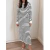 imageANRABESS 2 Piece Skirts Sets For Women Fall Fashion 2025 Striped Sweater Midi Dress Knit Lounge Travel Outfits Winter ClothesBlack White