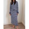 imageANRABESS 2 Piece Skirts Sets For Women Fall Fashion 2025 Striped Sweater Midi Dress Knit Lounge Travel Outfits Winter ClothesBlue White