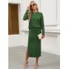 imageANRABESS 2 Piece Skirts Sets For Women Fall Fashion 2025 Striped Sweater Midi Dress Knit Lounge Travel Outfits Winter ClothesGreen
