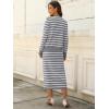 imageANRABESS 2 Piece Skirts Sets For Women Fall Fashion 2025 Striped Sweater Midi Dress Knit Lounge Travel Outfits Winter ClothesGrey White