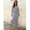 imageANRABESS 2 Piece Skirts Sets For Women Fall Fashion 2025 Striped Sweater Midi Dress Knit Lounge Travel Outfits Winter ClothesGrey White