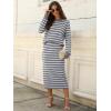imageANRABESS 2 Piece Skirts Sets For Women Fall Fashion 2025 Striped Sweater Midi Dress Knit Lounge Travel Outfits Winter ClothesGrey White