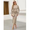 imageANRABESS 2 Piece Skirts Sets For Women Fall Fashion 2025 Striped Sweater Midi Dress Knit Lounge Travel Outfits Winter ClothesKhaki