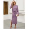 imageANRABESS 2 Piece Skirts Sets For Women Fall Fashion 2025 Striped Sweater Midi Dress Knit Lounge Travel Outfits Winter ClothesLight Purple