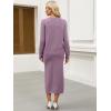 imageANRABESS 2 Piece Skirts Sets For Women Fall Fashion 2025 Striped Sweater Midi Dress Knit Lounge Travel Outfits Winter ClothesLight Purple