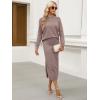 imageANRABESS 2 Piece Skirts Sets For Women Fall Fashion 2025 Striped Sweater Midi Dress Knit Lounge Travel Outfits Winter ClothesNutmeg