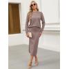 imageANRABESS 2 Piece Skirts Sets For Women Fall Fashion 2025 Striped Sweater Midi Dress Knit Lounge Travel Outfits Winter ClothesNutmeg