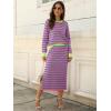 imageANRABESS 2 Piece Skirts Sets For Women Fall Fashion 2025 Striped Sweater Midi Dress Knit Lounge Travel Outfits Winter ClothesPink Green