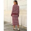 imageANRABESS 2 Piece Skirts Sets For Women Fall Fashion 2025 Striped Sweater Midi Dress Knit Lounge Travel Outfits Winter ClothesRed White