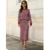 imageANRABESS 2 Piece Skirts Sets For Women Fall Fashion 2025 Striped Sweater Midi Dress Knit Lounge Travel Outfits Winter ClothesRed White