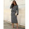 imageANRABESS 2 Piece Skirts Sets For Women Fall Fashion 2025 Striped Sweater Midi Dress Knit Lounge Travel Outfits Winter ClothesWhite Black