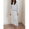 imageANRABESS 2 Piece Skirts Sets For Women Fall Fashion 2025 Striped Sweater Midi Dress Knit Lounge Travel Outfits Winter ClothesWhite Grey Beige