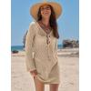 imageANRABESS Beach Cover Ups for Women Crochet Swimsuit Bathing Suit Swimwear Bikini Mesh Knit Dress 2025 Summer Vacation OutfitsBeige