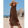 imageANRABESS Beach Cover Ups for Women Crochet Swimsuit Bathing Suit Swimwear Bikini Mesh Knit Dress 2025 Summer Vacation OutfitsBrown